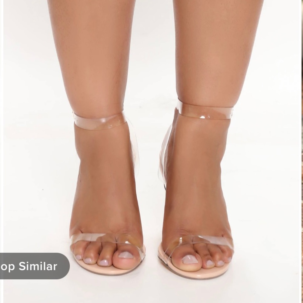 Fashion nova glass slipper heels